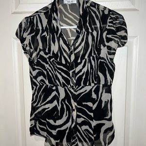 Ally B Zebra print blouse woman’s size Medium